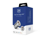 3mk Ładowarka Samochodowa Hyper Car Charger 45W USB-C + USB-A - 1183901 - zdjęcie 1